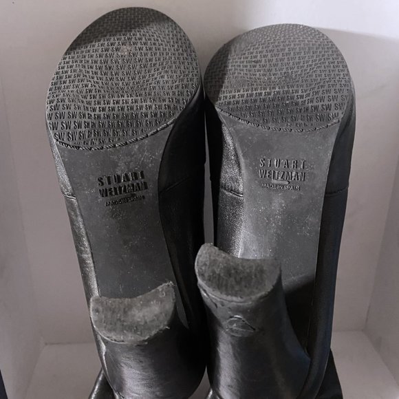 Stuart Weitzman Highland Stretch Leather Black Over-the-knee Boot - Picture 14 of 16